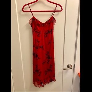 Gorgeous 90s style red dress with black design